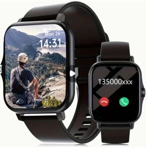 P819 eLuxPro BLACK Edition HD Smart Watch Wireless Call 100 Fitness Modes